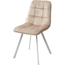 Стул CHILLI SQUARE PK6015-10(VBP210) античный бежевый, велюр/ белый каркас М-City