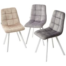 Стул CHILLI SQUARE PK6015-10(VBP210) античный бежевый, велюр/ белый каркас М-City