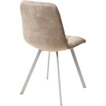 Стул CHILLI SQUARE PK6015-10(VBP210) античный бежевый, велюр/ белый каркас М-City