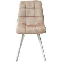 Стул CHILLI SQUARE PK6015-10(VBP210) античный бежевый, велюр/ белый каркас М-City