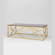 Журнальный стол Stool Group 120*60 АРТ ДЕКО золото стекло smoke каркас нержавеющая сталь