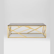 Журнальный стол Stool Group 120*60 АРТ ДЕКО золото стекло smoke каркас нержавеющая сталь