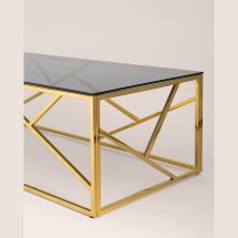 Журнальный стол Stool Group 120*60 АРТ ДЕКО золото стекло smoke каркас нержавеющая сталь