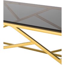 Журнальный стол Stool Group 120*60 АРТ ДЕКО золото стекло smoke каркас нержавеющая сталь