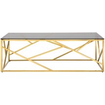 Журнальный стол Stool Group 120*60 АРТ ДЕКО золото стекло smoke каркас нержавеющая сталь