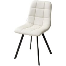 Стул CHILLI SQUARE HK017-01 светло-бежевый, PU/ черный каркас М-City
