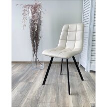 Стул CHILLI SQUARE HK017-01 светло-бежевый, PU/ черный каркас М-City
