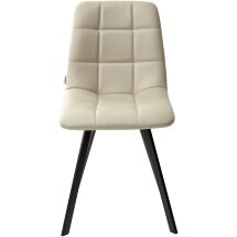 Стул CHILLI SQUARE HK017-02 серо-бежевый, PU/ черный каркас М-City