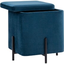 Пуф Stool Group Грейс с ящиком велюр квадрат синий