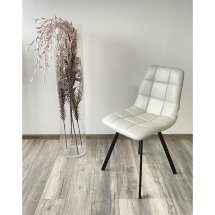 Стул CHILLI SQUARE HK017-03 светло-серый, PU/ черный каркас М-City