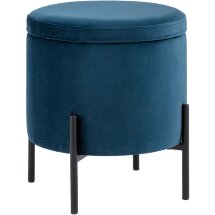 Пуф Stool Group Грейс с ящиком велюр синий