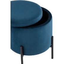 Пуф Stool Group Грейс с ящиком велюр синий